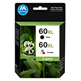 Mooho Remanufactured Ink Cartridge Replacement for HP 60 XL 60XL Combo Pack CC641WN CC644WN for PhotoSmart D110a C4680 Deskjet D2680 D1660 D2530 F2430 F4210 Printer (1 Black, 1 Color)