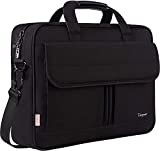 Laptop Bag 15.6 Inch, Business Briefcase Gifts for Men Women, Water Resistant Messenger Shoulder Bag with Strap, Durable Office Bag, Taygeer Carry On Laptop Case for Computer/Notebook/MacBook,Black