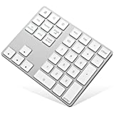 Bluetooth Numeric Keypad, Rechargeable Aluminum 34-Key Number Pad Slim External Numpad Keyboard Data Entry Compatible for MacBook, MacBook Air/Pro, iMac Windows Laptop Surface Pro etc