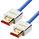 4K HDMI 2.0 Slim Cable 6FT - UHD 4K 60Hz with HDR - Slim Cord - High Speed 18Gbps - Ethernet & Audio Return - Video 4K 60Hz 1080p 120Hz 3D - Compatible with Xbox X, Playstation Pro, Apple TV 4K (6FT)