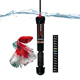 DOMICA 25W Mini Aquarium Heater, Submersible Heater for Small Fish Tank (1-8 gallons) with Free Thermometer Sticker