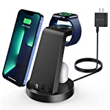 Charging Station for Multiple Devices,3 in 1 Fast Charging Station Dock for iPhone Series 14 Pro Max/13/12/11/X/8 Plus,Airpods,DUMTERR Desk Wireless Charger for Apple Watch 8/Ultra/7/6/SE/5/4/3/2