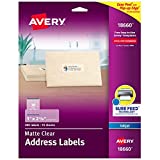 AVERY Matte Frosted Clear Address Labels for Inkjet Printers, 1' x 2-5/8', 300 Labels (18660)