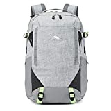 High Sierra Takeover Kids/Adults Backpack with Laptop Pocket, Drop Protection Pocket, Tablet Sleeve, and 360 Reflectivity, Silver/Neon Mint