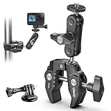 ULANZI Super Clamp Camera Clamp Mount Monitor 360° Ballhead Magic Arm Double Ball Head Adapter with 1/4'-20 & 3/8'-16 Thread for Canon Nikon DSLR Camera/Gopro/LED Lights/Ronin-M/Ronin MX/Freefly MOVI