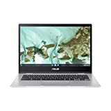 ASUS Chromebook CX1, 14' Full HD NanoEdge Display, Intel Celeron N3350 Processor, 64GB eMMC Storage, 4GB RAM, Chrome OS, Transparent Silver, CX1400CNA-AS44F