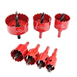 Laiwei Bi-Metal Hole Saw Kit, 7 Pcs 7/8' to 2-1/2' General Purpose Hole Saw Drill Bits, HSS Hole Cutter with Arbor for Wood, Plastic, Drywall, Soft Metal