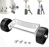 Universal Patio Heater Wheel Kit-Stainless Steel Silver Bracket + Black Wheels,Patio Tall Propane Gas Patio Heater Wheels Replacement Movable Wheell-Easy to Move,Gas Liquefied Gas Patio Heater Pulley