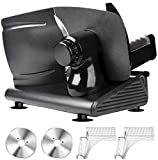 Electric Meat Slicer for Home Use, Adortec Deli Slicer Machine with Extra Stainless Steel Blade&Pusher, Stepless Adjustment Dial, Quick Release Food Carriage, Meat Slicer for Jerky Bread Cheese-Black