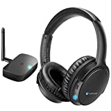 Wireless Headphones for TV Watching with Optical Bluetooth Transmitter, makemate BKM200 Digital TV Headsets, Easy Plug & Charge, up to 165ft Wireless Range, Crystal Stereo for Most TVs - Black