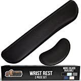 Gorilla Grip Soft Gel Memory Foam Ergonomic Wrist Rest, Slip Resistant, Comfortable Keyboard and Mouse Pad Cushion Set, Typing Pain Relief, Support for Office Computer Desks, Laptops, Gaming, Black