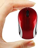 elec Space Mini Small Wireless Mouse for Kids Children 3-7 Years Old Child Size Optical Portable Mini Cordless Computer Mice with USB Receiver for Laptop Computer (Red)