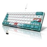 COSTOM XVX M61 60% Wireless Mechanical Keyboard, 2.4G/USB-C Gaming Keyboard with RGB Backlit, 61 Keys Mini Portable Custom Keyboard for Windows Mac PC Gaming(Coral Sea Theme, Gateron Brown Switch)