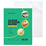 (20 Sheets) Clear Sticker Paper for Laser Printer Vinyl Labels Decal Transparent Transparency 8.5 x 11 Jet Gloss Full Sheet Transfer Large Water Resistant Cast Label // Paper Plan