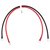 Battery Cable - iGreely 8 AWG 8 Gauge Wire Made with Tinned Copper Wire Battery Power Inverter Cables with Terminals for Solar Panel Trolling Motor Automotive Motorcycle RV Marine Boat 2ft/60cm