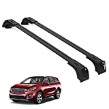 ERKUL Roof Rack Cross Bars for Kia Sorento 2016-2020 | Aluminum Lockable Rooftop Luggage Crossbars Set to Carry Cargo Carrier, Canoe, Snowboard, Kayak, Bike by ERKUL Car Accessories | Black