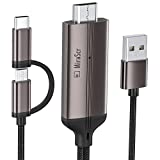 2-in-1 USB C Type C/Micro USB Android Phone to TV HDMI Cable, MHL to HDMI Adapter 1080P HD HDTV Mirroring & Charging Cable for All Android Smartphones Tablets to TV/Projector/Monitor,6.6ft