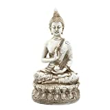 Ornerx Thai Sitting Buddha Statue for Home Decor Ivory 6.7 '