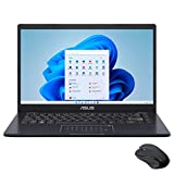 2022 ASUS Thin and Light Business Laptop, 14' HD NanoEdge Display, Celeron N4020, 4GB RAM, 64GB eMMC, USB-C, HDMI, NumberPad, 180° Lay-Flat Hinge, SPS Wireless Mouse, Star Black, Win 11 S Mode