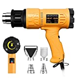 SEEKONE Heat Gun 1800W 122℉~1112℉（50℃- 600℃）Fast Heating Heavy Duty Hot Air Gun Kit Variable Temperature Control Overload Protection with 4 Nozzles for Crafts, Shrinking PVC, Stripping Paint(5.2FT)
