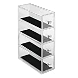 iDesign Clarity BPA-Free Plastic 4-Drawer Flip Jewelry Organizer - 2.6' x 6.97' x 9.9', Clear/Black