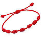 Bracelet 7 knots for protection, Evil Eye and Good Luck. Buddisth String. Thread/Amulet for prosperity and success. Talisman for Womens, Mens, Girls, Boys. Cord Adjustable.