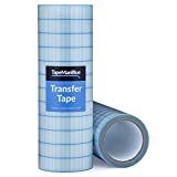 12' x 100' Roll of Clear Transfer Tape for Vinyl, Made in America, Vinyl Transfer Tape with Alignment Grid for Cricut Crafts, Decals, and Letters