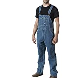 Walls mens Big Smith Stonewashed Bib overalls and coveralls workwear apparel, Stone Washed, 50W x 30L US