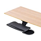 FERSGO Under Desk Keyboard Tray, 20' x 11' Tray, 17.75' Track, One Knob Control, Undermount Sliding Computer Keyboard and Mouse Tray with Wrist Rest, Swivels 360° with Adjustable Height and ±15° Tilt