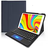 Smart iPad Case with Keyboard for iPad 9th 8th 7th Gen 10.2' 2021 2020 2019 &iPad Air 3rd 2019 &iPad Pro 10.5' 2017, Detachable iPad Keyboard Case with Wider Touchpad& Pencil Slot