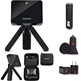 Garmin Approach R10, Portable Golf Launch Monitor, Take Your Game Home, Indoors or to The Driving Range, Up to 10 Hours Battery Life Bundle with Case, Tripod, EZEE PowerPack Bundle (7 Items)