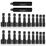 TLEEP 20 x Power Nut Driver Set for Impact Drill, SAE and Metric 1/4” Hex Head Drill Bit Set Screwdriver Socket Set, Chrome Vanadium Steel, Quick Change Chuck Socket Wrench Screw Impact Nutsetter