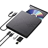 ORIGBELIE External DVD Drive, CD Drive USB 3.0 Typle C CD/DVD ROM +/-RW Adapter with USB Port DVD Burner for Laptop PC Desktop Computer, Optical Disk Drive CD Player Compatible with Mac Windows Linux