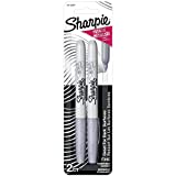 SHARPIE Metallic Permanent Markers, Fine Point, Silver, 2 Count