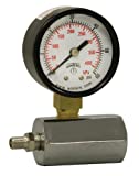Winters PET Series Steel Dual Scale Gas Test Pressure Gauge with Polycarbonate Lens, 0-60 psi/kpa, 2' Dial Display, +/-3-2-3% Accuracy, 3/4' FNPT Connection