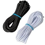 Deoot 1/8-Inch (3mm) Black & White Heavy Stretch Round String Elastic Cord 20 Yards