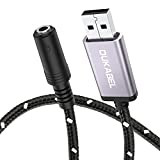 DuKabel USB Audio Adapter, TRRS Mic-Support USB External Sound Card with DAC Chip Mic-Input & Audio-Output USB Stereo Audio Converter for PC PS4 PS5 Laptop Mac