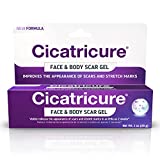Cicatricure Face & Body Scar Gel, Reduces the Appearance of Old & New Scars, Stretch Marks, Surgery, Injuries, Burns and Acne, 1 Oz (Pack of 1)