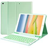 iPad Keyboard Case for iPad 10.2” 9th Generation/8th Gen/7th Gen, iPad 9th Generation Case with Keyboard, Built-in Pencil Holder Detachable Wireless Keyboard Case for iPad 10.2” (Green)