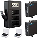 TOMSHEIR 1800mAh Replacement Batteries for GoPro Hero 8/7/6/5 (2-Pack) and USB Fast Charger Compatible with GoPro Hero 8 Black, Hero 7 Black, Hero 6 Black, Hero 5 Black