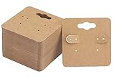 Earring Cards - 100Pcs Kraft Earring Display Holder Cards, Blank Paper Cards with 6 Holes, Jewelry Display Cards for Selling, Hanging Earring, Jewelry,DIY Crafts, Retail(2'x2'）