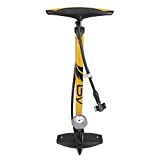 BV Bicycle Ergonomic Bike Floor Pump with Gauge & Smart Valve Head, 160 psi, Automatically Reversible Presta and Schrader