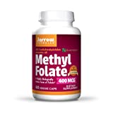 Jarrow Formulas Methyl Folate 400 mcg - 60 Veggie Caps - Highly Biologically Active Form of Folate - 4th Generation Folic Acid Technology - 60 Servings