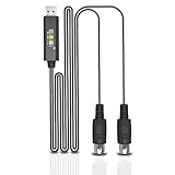USB IN-OUT MIDI Cable Converter, Bakerii USB IN-OUT MIDI Cable Converter PC MAC laptop MIDI Interface Converter for Piano Keyboard- 6.5Ft