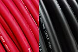 TEMCo INDUSTRIAL WC0180-50' (25' Blk, 25' Red) 2 Gauge AWG Welding Lead & Car Battery Cable Copper Wire Black + RED | Made in USA