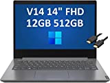 2022 Lenovo V14-ARE 14' FHD (AMD Ryzen 5 4500U, 12GB RAM, 512GB SSD, Radeon Graphics) Full HD 1080p Business Laptop, 6-Core(Beat i7-8750H) Wi-Fi, Bluetooth, HDMI Cable, Windows 11 Pro