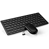 Wireless Keyboard and Mouse, WisFox 2.4GHz Compact Keyboard Mouse Combo, Small Quiet USB Laptop Keyboard Portable Mini Wireless Keyboard for Computer Window PC Notebook (Black)