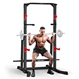 CDCASA Power Squat Rack Cage, Adjustable Power Cage, Multi-Function Power Tower with Pull Up Bar, Power Zone Rack Stand for Home Gym