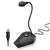 Computer Microphone, CMTECK G006Plus USB Desktop Condenser PC Laptop Mic, Mute Button with LED Indicators, Compatible with Windows/Mac (with Volume Knob)