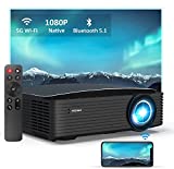 NexiGo PJ20 Outdoor Projector, 350 ANSI Lumens, Movie Projector with WiFi and Bluetooth, Native 1080P, Dolby_Audio Sound Support, Compatible w/ TV Stick,iOS,Android,Laptop,Console